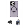 MARSİLYAN™- iPhone 15 Pro Max Kılıf Eksen Işık Prime - Siyah Vanessa Magic Cam + Raze Metal Kamera Lens - GS