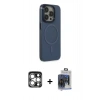 MARSİLYAN™- iPhone 15 Pro Max Kılıf Eksen Işık Prime - Siyah Vanessa Magic Cam + PVD Metal Kamera Lens - GS