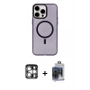 MARSİLYAN™- iPhone 15 Pro Max Kılıf Eksen Işık Prime - Siyah Vanessa Magic Cam + PVD Metal Kamera Lens - GS