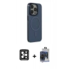 MARSİLYAN™- iPhone 15 Pro Max Kılıf Eksen Işık Prime - Siyah Vanessa Magic Cam + PVD Metal Kamera Lens - SH