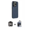 MARSİLYAN™- iPhone 15 Pro Max Kılıf Eksen Işık Prime - Siyah Vanessa Magic Cam + PVD Metal Kamera Lens - TU