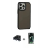 MARSİLYAN™- iPhone 15 Pro Max Kılıf Eksen Işık - Şeffaf 360 Full Body Arka Koruyucu + Raze Metal Kamera Lens - LT