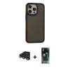 MARSİLYAN™- iPhone 15 Pro Max Kılıf Eksen Işık - Şeffaf 360 Full Body Arka Koruyucu + Raze Metal Kamera Lens - LT