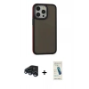 MARSİLYAN™- iPhone 15 Pro Max Kılıf Eksen Işık - Şeffaf Pasifik Cam Ekran Koruyucu + Raze Metal Kamera Lens - LT