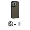 MARSİLYAN™- iPhone 15 Pro Max Kılıf Eksen Işık - Siyah Joko Magic 5D Cam + PVD Metal Kamera Lens - LT