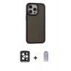 MARSİLYAN™- iPhone 15 Pro Max Kılıf Eksen Işık - Siyah Joko Magic 5D Cam + PVD Metal Kamera Lens - SH