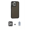 MARSİLYAN™- iPhone 15 Pro Max Kılıf Eksen Işık - Siyah Joko Magic 5D Cam + PVD Metal Kamera Lens - SH