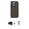 MARSİLYAN™- iPhone 15 Pro Max Kılıf Eksen Işık - Siyah Joko Magic 5D Cam + Raze Metal Kamera Lens - TMGI