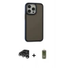 MARSİLYAN™- iPhone 15 Pro Max Kılıf Eksen Işık - Siyah Joko Magic 5D Hayalet Cam + Raze Metal Kamera Lens - GS
