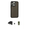 MARSİLYAN™- iPhone 15 Pro Max Kılıf Eksen Işık - Siyah Joko Magic 5D Hayalet Cam + Raze Metal Kamera Lens - GS