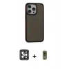 MARSİLYAN™- iPhone 15 Pro Max Kılıf Eksen Işık - Siyah Joko Magic 5D Hayalet Cam + PVD Metal Kamera Lens - GI