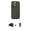 MARSİLYAN™- iPhone 15 Pro Max Kılıf Eksen Işık - Siyah Joko Magic 5D Hayalet Cam + Raze Metal Kamera Lens - TMGI