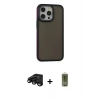 MARSİLYAN™- iPhone 15 Pro Max Kılıf Eksen Işık - Siyah Joko Magic 5D Hayalet Cam + Raze Metal Kamera Lens - SH