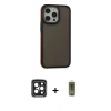 MARSİLYAN™- iPhone 15 Pro Max Kılıf Eksen Işık - Siyah Joko Magic 5D Hayalet Cam + Siyah PVD Metal Kamera Lens