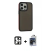 MARSİLYAN™- iPhone 15 Pro Max Kılıf Eksen Işık - Siyah Vanessa Magic Cam + PVD Metal Kamera Lens - GS