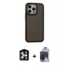 MARSİLYAN™- iPhone 15 Pro Max Kılıf Eksen Işık - Siyah Vanessa Magic Cam + PVD Metal Kamera Lens - TU