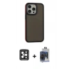 MARSİLYAN™- iPhone 15 Pro Max Kılıf Eksen Işık - Siyah Vanessa Magic Cam + PVD Metal Kamera Lens - SH