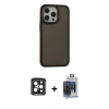 MARSİLYAN™- iPhone 15 Pro Max Kılıf Eksen Işık - Siyah Vanessa Magic Cam + PVD Metal Kamera Lens - SH