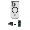 MARSİLYAN™- iPhone 15 Pro Max Kılıf Eksen Klasik Koleksiyonu - Şeffaf 360 Full Body Arka Koruyucu + Raze Metal Kamera Lens - GS
