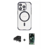 MARSİLYAN™- iPhone 15 Pro Max Kılıf Eksen Klasik Koleksiyonu - Şeffaf 360 Full Body Arka Koruyucu + Raze Metal Kamera Lens - GS