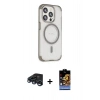 MARSİLYAN™- iPhone 15 Pro Max Kılıf Eksen Klasik Koleksiyonu - Siyah Buffer Hayalet Cam Ekran Koruyucu + Raze Metal Kamera Lens - LT