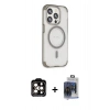 MARSİLYAN™- iPhone 15 Pro Max Kılıf Eksen Klasik Koleksiyonu - Siyah Vanessa Magic Cam + PVD Metal Kamera Lens - TU