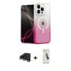 MARSİLYAN™- iPhone 15 Pro Max Kılıf Eksen Minimal Özel Seri - Şeffaf Pasifik Cam Ekran Koruyucu + Raze Metal Kamera Lens - TMGI