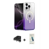 MARSİLYAN™- iPhone 15 Pro Max Kılıf Eksen Minimal Özel Seri - Şeffaf Pasifik Cam Ekran Koruyucu + Raze Metal Kamera Lens - GS