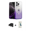 MARSİLYAN™- iPhone 15 Pro Max Kılıf Eksen Minimal Özel Seri - Şeffaf Pasifik Cam Ekran Koruyucu + Raze Metal Kamera Lens - TMGI