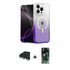 MARSİLYAN™- iPhone 15 Pro Max Kılıf Eksen Minimal Özel Seri - Siyah 360 Mat Full Body Arka Koruyucu + Raze Metal Kamera Lens - LT