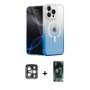 MARSİLYAN™- iPhone 15 Pro Max Kılıf Eksen Minimal Özel Seri - Siyah 360 Mat Full Body Arka Koruyucu + PVD Metal Kamera Lens - LT