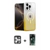 MARSİLYAN™- iPhone 15 Pro Max Kılıf Eksen Minimal Özel Seri - Siyah 360 Mat Full Body Arka Koruyucu + PVD Metal Kamera Lens - GS