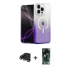 MARSİLYAN™- iPhone 15 Pro Max Kılıf Eksen Minimal Özel Seri - Siyah 360 Mat Full Body Arka Koruyucu + Raze Metal Kamera Lens - TMGI