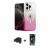 MARSİLYAN™- iPhone 15 Pro Max Kılıf Eksen Minimal Özel Seri - Siyah 360 Mat Full Body Arka Koruyucu + Raze Metal Kamera Lens - TMGI