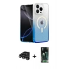 MARSİLYAN™- iPhone 15 Pro Max Kılıf Eksen Minimal Özel Seri - Siyah 360 Mat Full Body Arka Koruyucu + Raze Metal Kamera Lens - TMGI