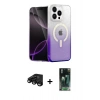 MARSİLYAN™- iPhone 15 Pro Max Kılıf Eksen Minimal Özel Seri - Siyah 360 Mat Full Body Arka Koruyucu + Raze Metal Kamera Lens - SH