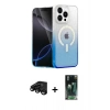 MARSİLYAN™- iPhone 15 Pro Max Kılıf Eksen Minimal Özel Seri - Siyah 360 Mat Full Body Arka Koruyucu + Raze Metal Kamera Lens - SH