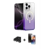 MARSİLYAN™- iPhone 15 Pro Max Kılıf Eksen Minimal Özel Seri - Siyah 3D Antistatik Mat Seramik Nano Ekran Koruyucu + Raze Metal Kamera Lens - TMGI