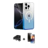 MARSİLYAN™- iPhone 15 Pro Max Kılıf Eksen Minimal Özel Seri - Siyah 3D Antistatik Mat Seramik Nano Ekran Koruyucu + Raze Metal Kamera Lens - GS