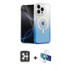 MARSİLYAN™- iPhone 15 Pro Max Kılıf Eksen Minimal Özel Seri - Siyah 3D Antistatik Seramik Nano Ekran Koruyucu + PVD Metal Kamera Lens - GI