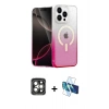 MARSİLYAN™- iPhone 15 Pro Max Kılıf Eksen Minimal Özel Seri - Siyah 3D Antistatik Seramik Nano Ekran Koruyucu + PVD Metal Kamera Lens - GI