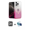 MARSİLYAN™- iPhone 15 Pro Max Kılıf Eksen Minimal Özel Seri - Siyah 3D Antistatik Seramik Nano Ekran Koruyucu + Siyah PVD Metal Kamera Lens