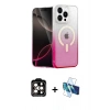 MARSİLYAN™- iPhone 15 Pro Max Kılıf Eksen Minimal Özel Seri - Siyah 3D Antistatik Seramik Nano Ekran Koruyucu + PVD Metal Kamera Lens - TU