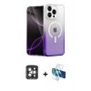 MARSİLYAN™- iPhone 15 Pro Max Kılıf Eksen Minimal Özel Seri - Siyah 3D Antistatik Seramik Nano Ekran Koruyucu + PVD Metal Kamera Lens - GI