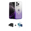 MARSİLYAN™- iPhone 15 Pro Max Kılıf Eksen Minimal Özel Seri - Siyah 3D Antistatik Seramik Nano Ekran Koruyucu + Titanyum Gri Raze Metal Kamera Lens