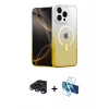 MARSİLYAN™- iPhone 15 Pro Max Kılıf Eksen Minimal Özel Seri - Siyah 3D Antistatik Seramik Nano Ekran Koruyucu + Raze Metal Kamera Lens - LT