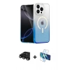 MARSİLYAN™- iPhone 15 Pro Max Kılıf Eksen Minimal Özel Seri - Siyah 3D Antistatik Seramik Nano Ekran Koruyucu + Raze Metal Kamera Lens - SH