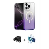 MARSİLYAN™- iPhone 15 Pro Max Kılıf Eksen Minimal Özel Seri - Siyah 3D Antistatik Seramik Nano Ekran Koruyucu + Raze Metal Kamera Lens - SH