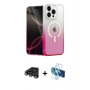 MARSİLYAN™- iPhone 15 Pro Max Kılıf Eksen Minimal Özel Seri - Siyah 3D Antistatik Seramik Nano Ekran Koruyucu + Titanyum Gri Raze Metal Kamera Lens