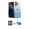 MARSİLYAN™- iPhone 15 Pro Max Kılıf Eksen Minimal Özel Seri - Siyah 3D Antistatik Seramik Nano Ekran Koruyucu + Siyah PVD Metal Kamera Lens